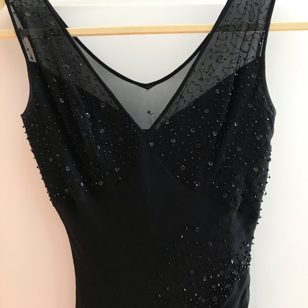 Black House White Market- Black beaded gown